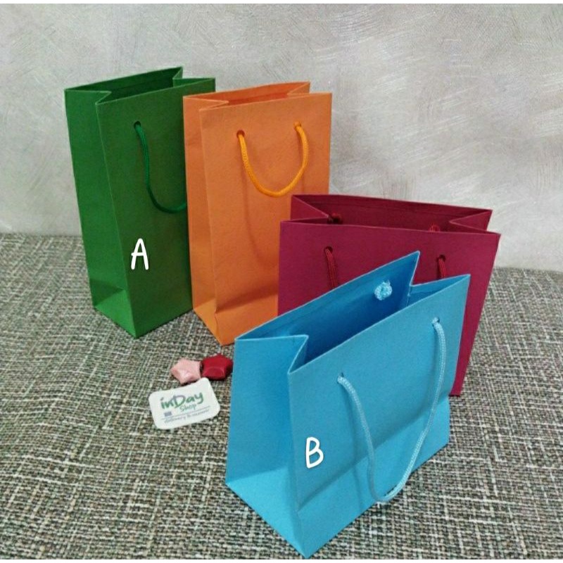 (2pcs) Paper Bag Warna MINI | Handmade | INDAY SHOP