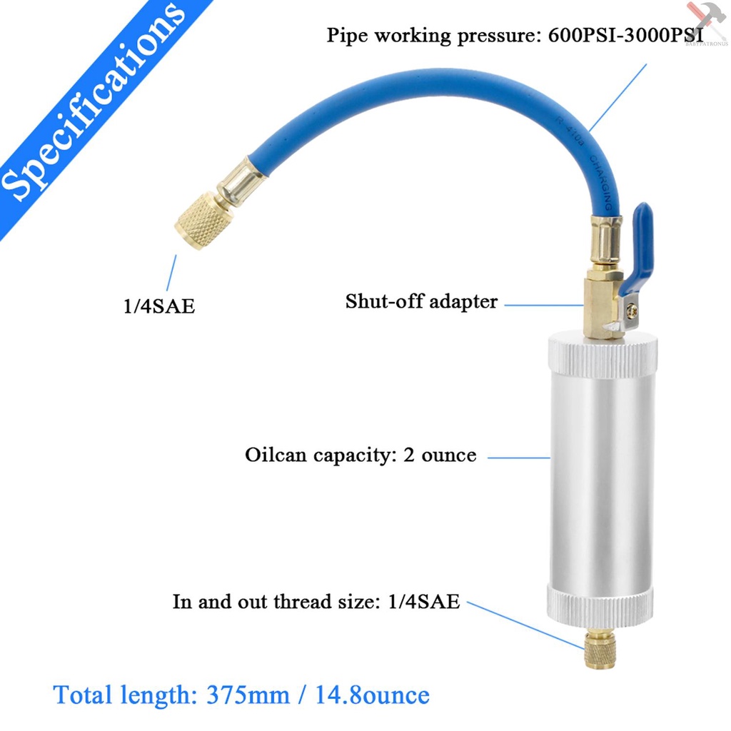 R12 R134A R22 Tabung Injeksi Oli Ac Mobil 2 Ons 1 / 4 &quot;