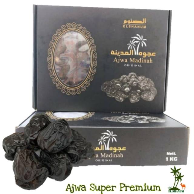 Kurma Ajwa 1 Kg Medium Box Hitam Kurma Ajwa Madinah Ajwa Original Premium Indonesia