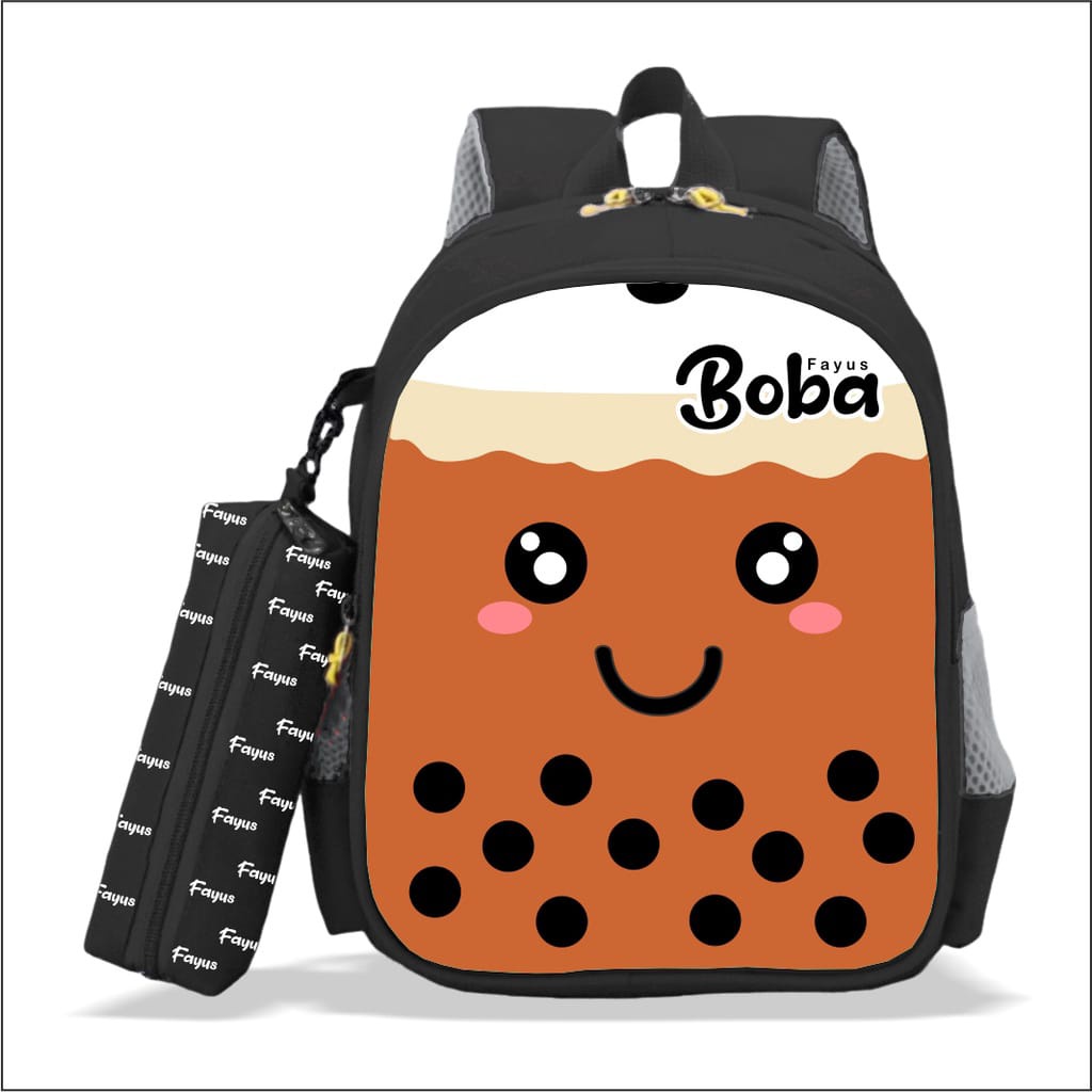 tas anak  perempuan tk sd - tas Ransel Anak Katakter Backpack mini Boba / Tas Ransel Anak SD Terbaru Perempuan Free Dompet