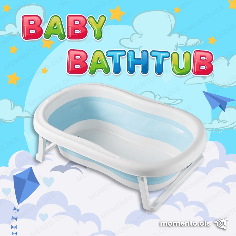 Bak Mandi Bayi Lipat Baby Bathtub Portable Tempat Mandi Bayi Baru Lahir Foldable