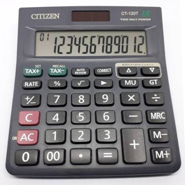 Kalkulator Dagang Ukuran Besar Citizen CT-120T 12 Digit 112 STEP CHECK BIG DISPLAY