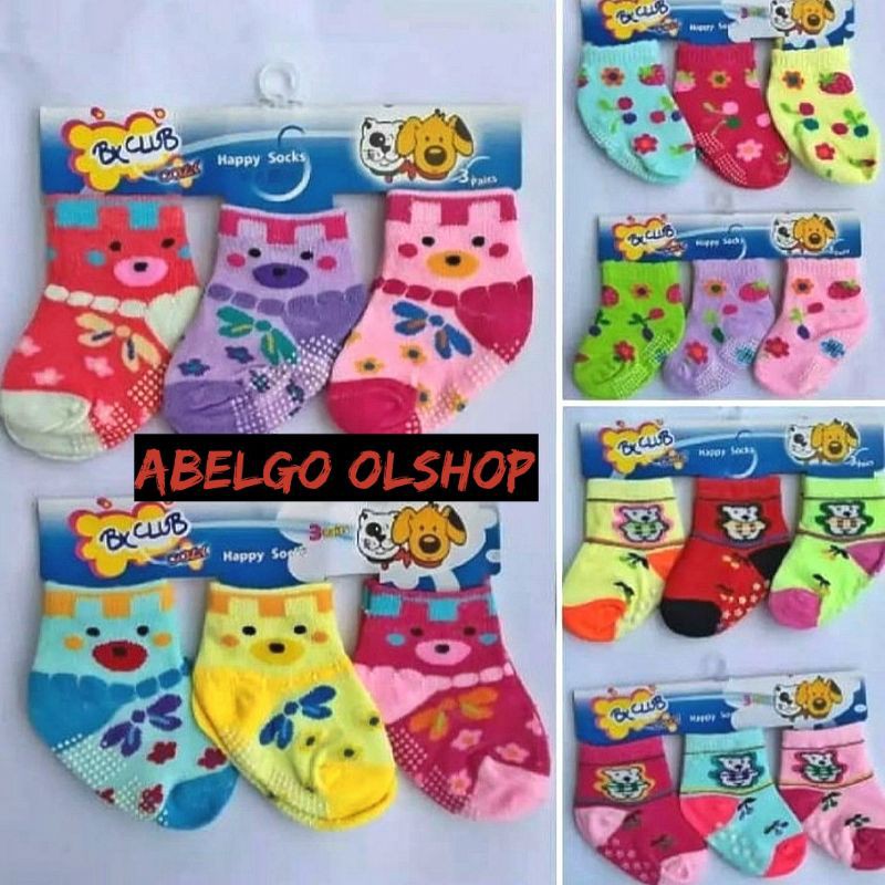 kaos kaki bayi/baby sock 3in1/usia 0-12 bulan/kaos kaki bayi 3 pasang