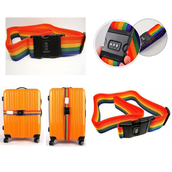 Sabuk Koper Lynx Luggage Belt Strap Tali Pengaman Koper - Pelangi