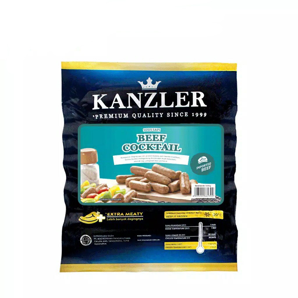

Sosis Kanzler Beef Cocktail Sausage / Sosis Mini 500 Gr