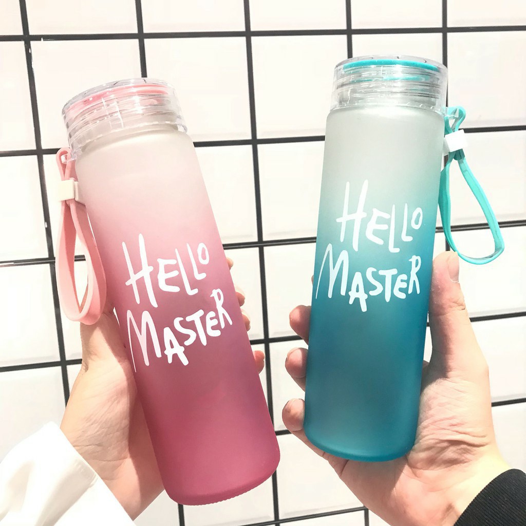 BOTOL MINUM KACA HELLO MASTER GRADIENT GLASS BOTTLE