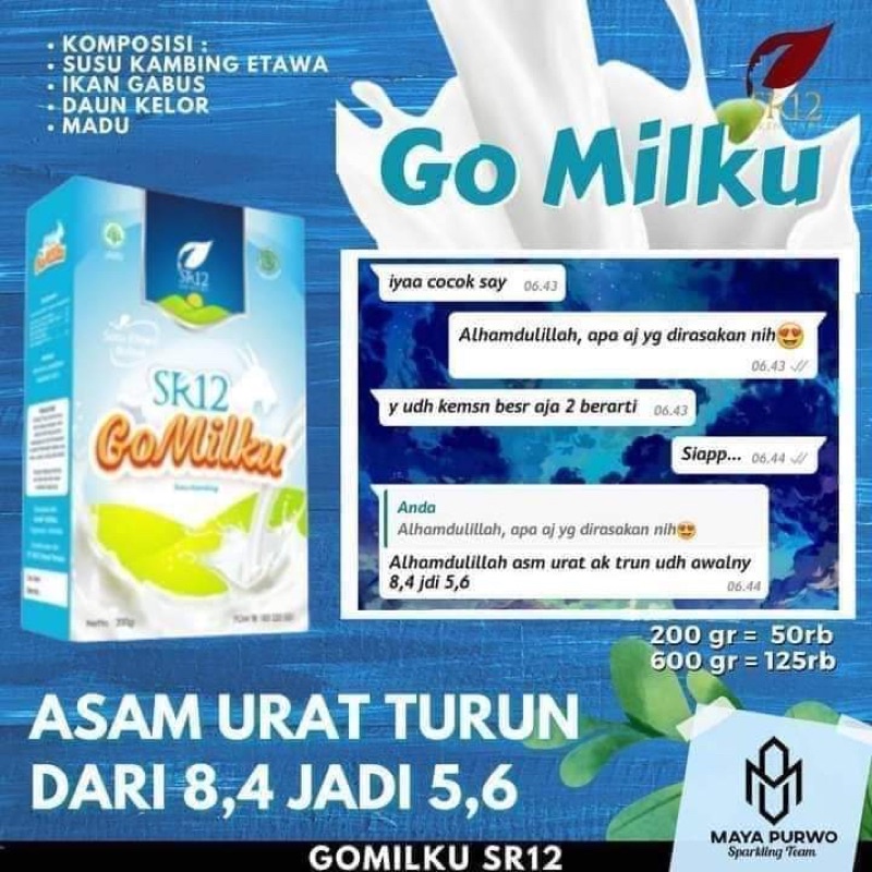 

SUSU KAMBING ETAWA GOMILKU SR12 200 dan 600gr BEST SELELR!! BANYAK MANFAAT