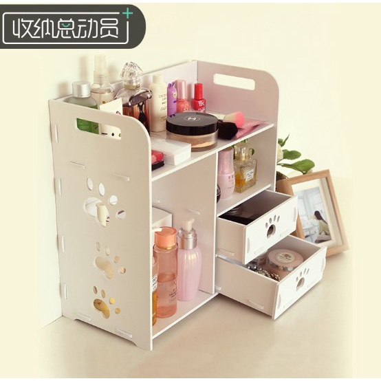 Rak Make Up Kotak Kosmetik Organizer Rak Serbaguna Storage Box MakeUp Susun Shabby Minimalis Drawer Cosmetic Serbaguna