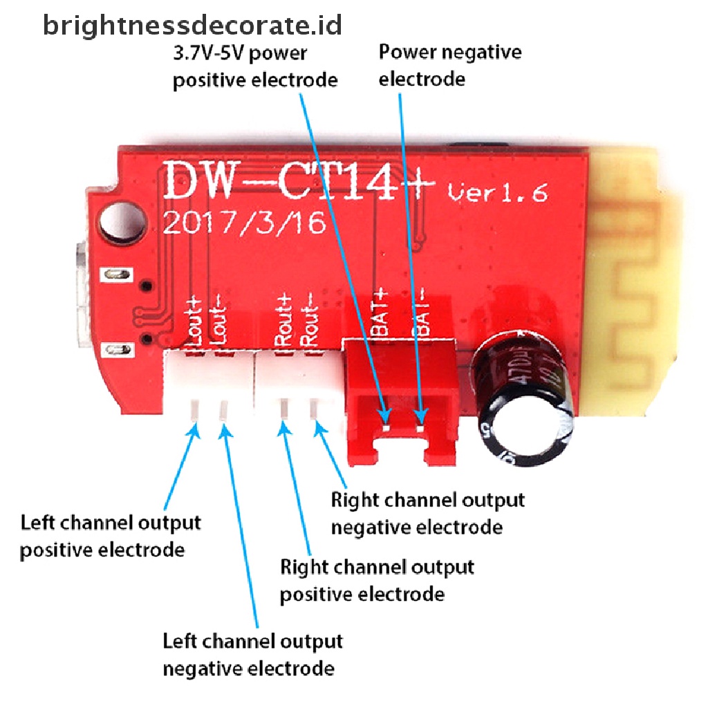 Modul Power Amplifier Stereo Bluetooth 5w Ct14 Micro 4.2 Dengan Charger