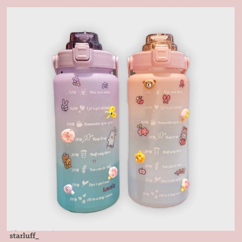 BOTOL 2 LITER PREMIUM (YIBEN ASLI)tutup bening-botol minum tritan 2 liter murah-Botol Minum Motivasi