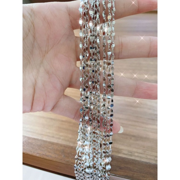 kalung perak asli 925 lapis emas putih#kalung anak nori ukir import