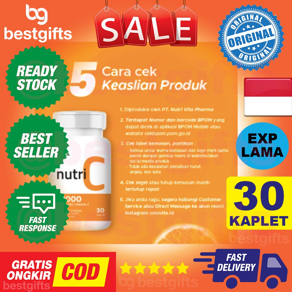 NUVITA NUTRI C 1000 MG VITAMIN VIT C 1000MG AMAN DI LAMBUNG ANTIOKSIDAN DAYA TAHAN TUBUH 30 KAPLET