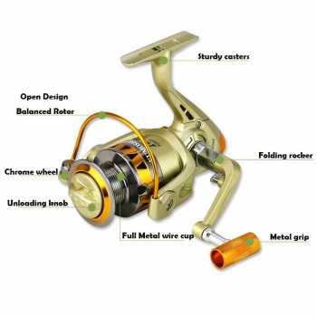 REEL PANCING SPINNING 1000- 2000 3000 5000 6000 FISHING REEL HANDLE RASIO GEAR 5.2:1