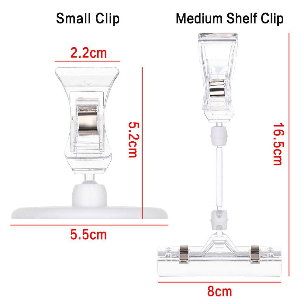 2pcs Klip Holder Display Kartu Tanda Bahan Plastik