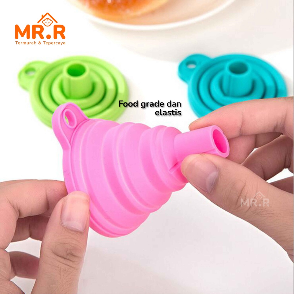 Corong Air Corong Minyak Corong Lipat Bulat Karet Silikon Flexsible Portable Foldable Silicone