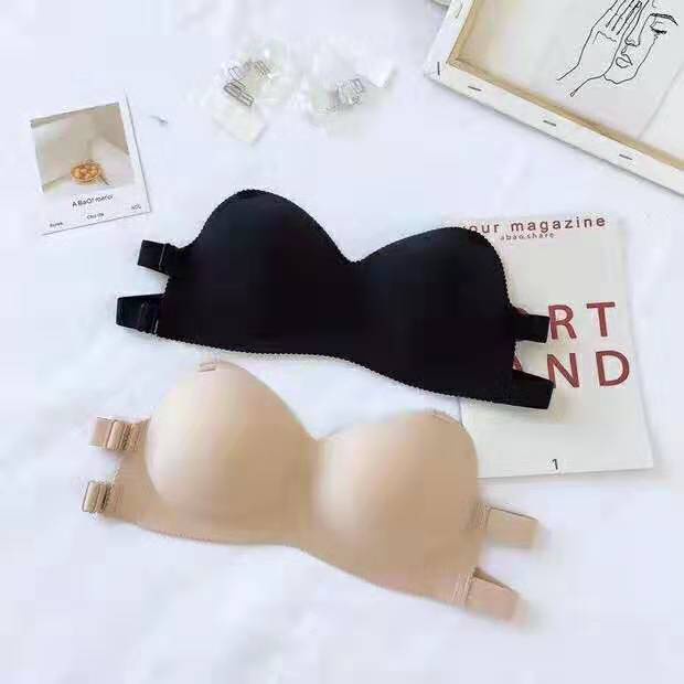 TF Bra Cewe Push Up Model Backless BH Tanpa Tali Polos Gaya Korea Untuk Wanita