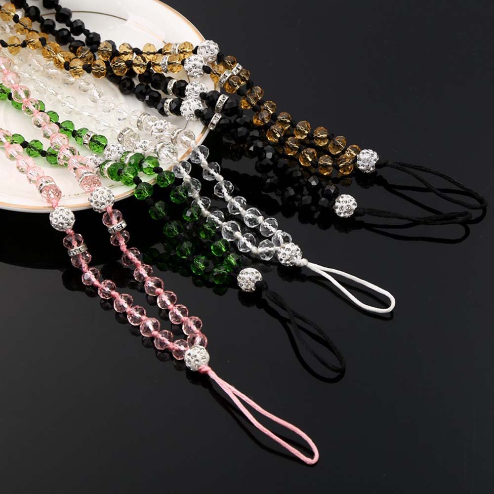 REBUY Bling Mobile Phone Strap for Women Girl Beads Chain Mobile Phone Lanyard Mobile Phone Accessories Luxury Colorful Hanging Cord Neckband Lanyard Crystal Neck Strap/Multicolor