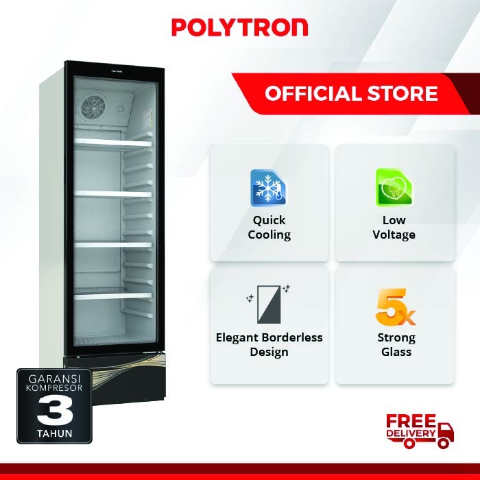 POLYTRON Showcase 280 Liter FastCool Borderless SCN - 237 / 237 (RED)
