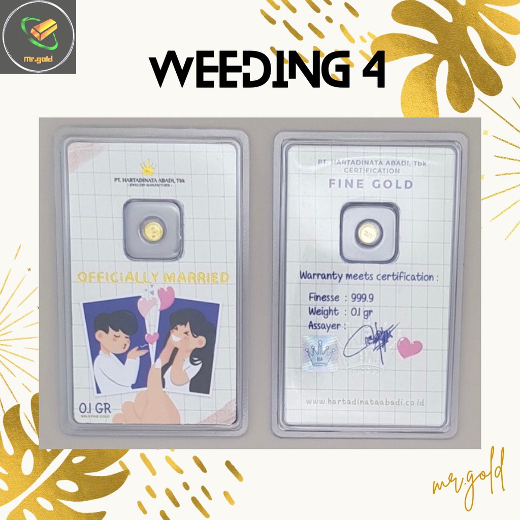 EMAS LOGAM MULIA MINI HARTADINATA ABADI 0.1 GRAM EDISI WEDDING 4 GIFT SERIES / ACC LM HT / LM HRTA