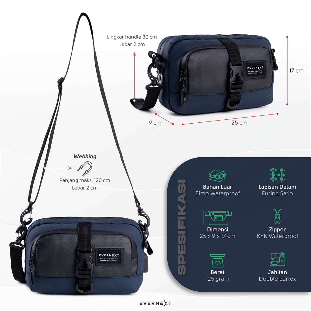 Tas Selempang Pria Anti Air BROKLYN Sling Bag Pouch Waterproof