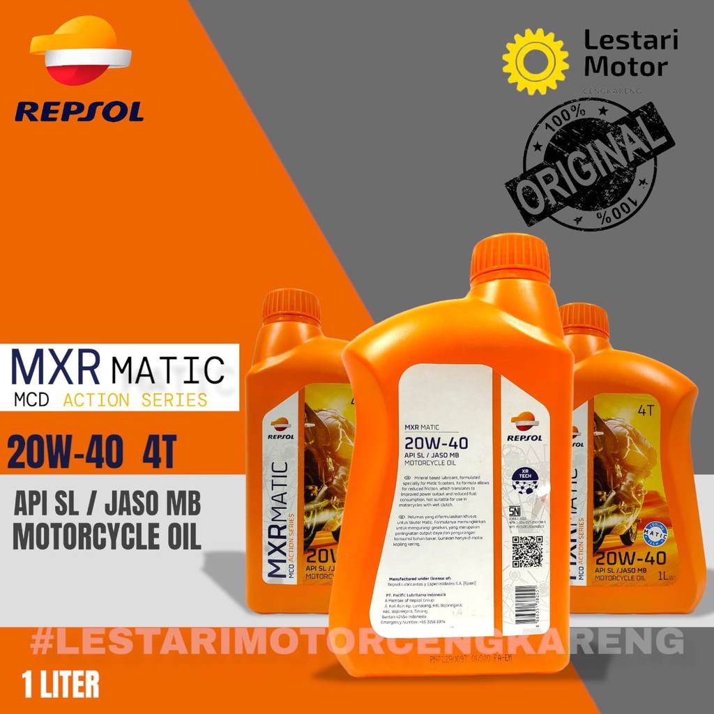 OLI REPSOL MATIC MXR 20W40 1000ML MOTOR MATIK DENGAN COOLING TEKNOLOGI