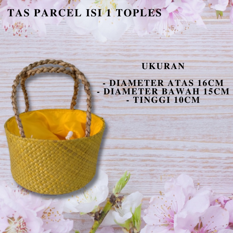 Keranjang Hampers Anyaman Pandan Isi 1 Toples Tas Parcel Lebaran