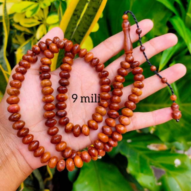 Tasbih 99 kokka kaukah donat polos 9 mm coklat