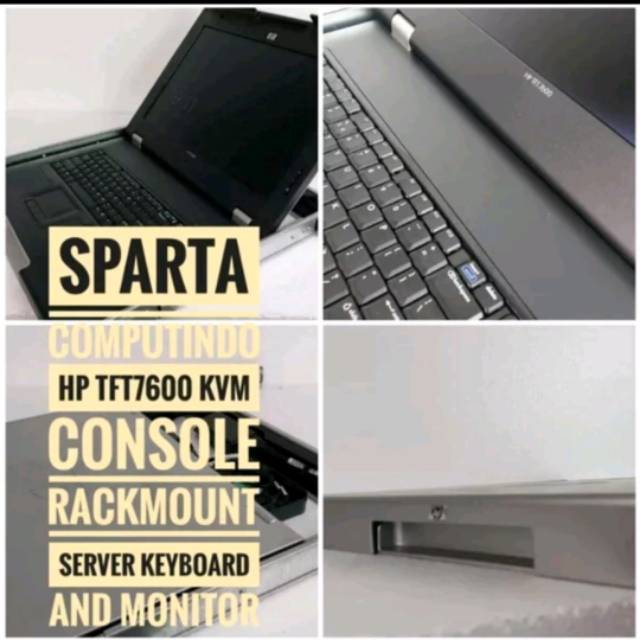 HP TFT7600 KVM Console Rackmount Server Keyboard and Monitor second Siap Pakai