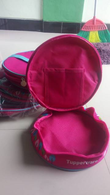 Tas bekal Crystalwafe motif daun &amp; LOGO Zipper Bunga es ( TAS NYA SAJA)