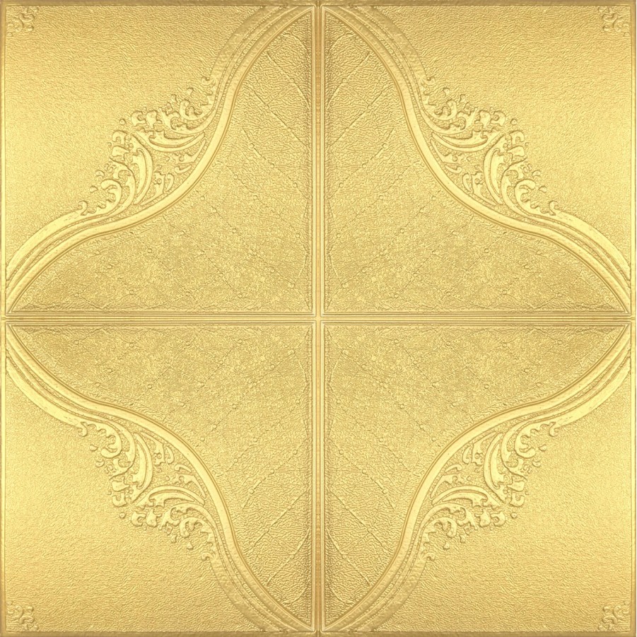 Trend-Wallfoam 3D Wallpaper dinding Kedap Suara Motif Kurva Gold Tebal 7.5mm 70x70cm