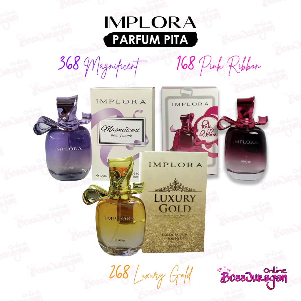 (BOSS) Implora Parfum Pita Series - 168 Pink Ribbon | 268 Luxury Gold | 368 Magnificent