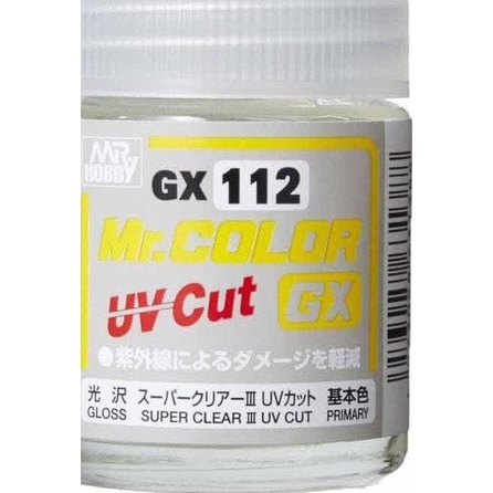 ❆ Mr COLOR UV CUT GX112 GLOSS SUPER CLEAR III UV CUT - MR. HOBBY ➯