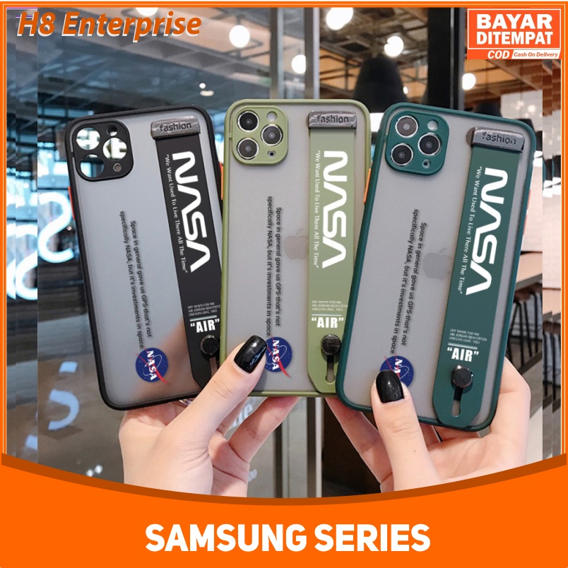 Case Nasa Wrist Strap Samsung A03S A12 M12 A22 4G A32 5G M32 4G A52 A52S Casing Fashion Hybrid candy pelindung kamera