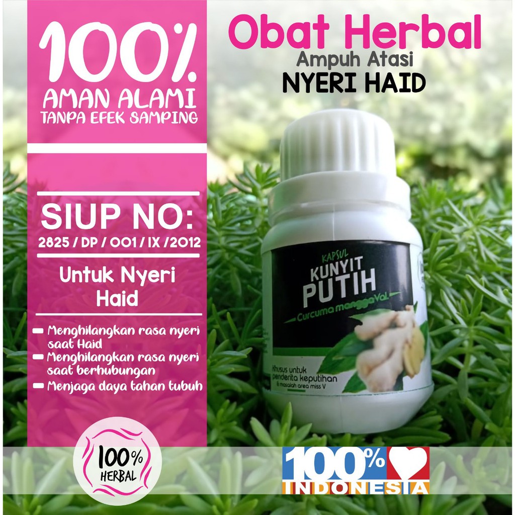 

Obat Nyeri Haid Herbal Kunyit Putih Isi 60 Kapsul / Herbal Nyeri Haid / Obat Haid Tidak Lancar