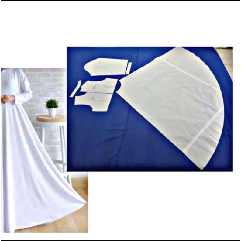 pola instan gamis umbrella / pola instan gamis payung