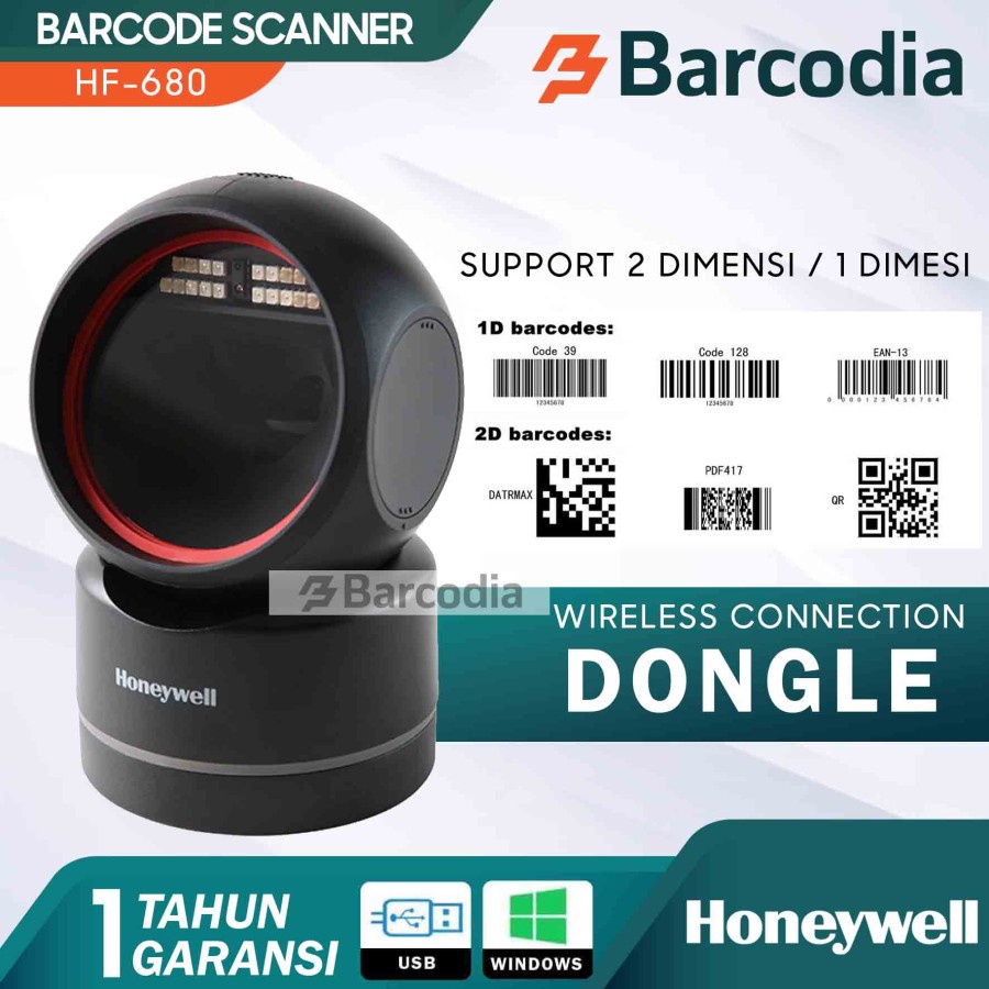 Honeywell Barcode Scanner Orbit HF680 2D Imager 2 Dimensi HF-680 USB