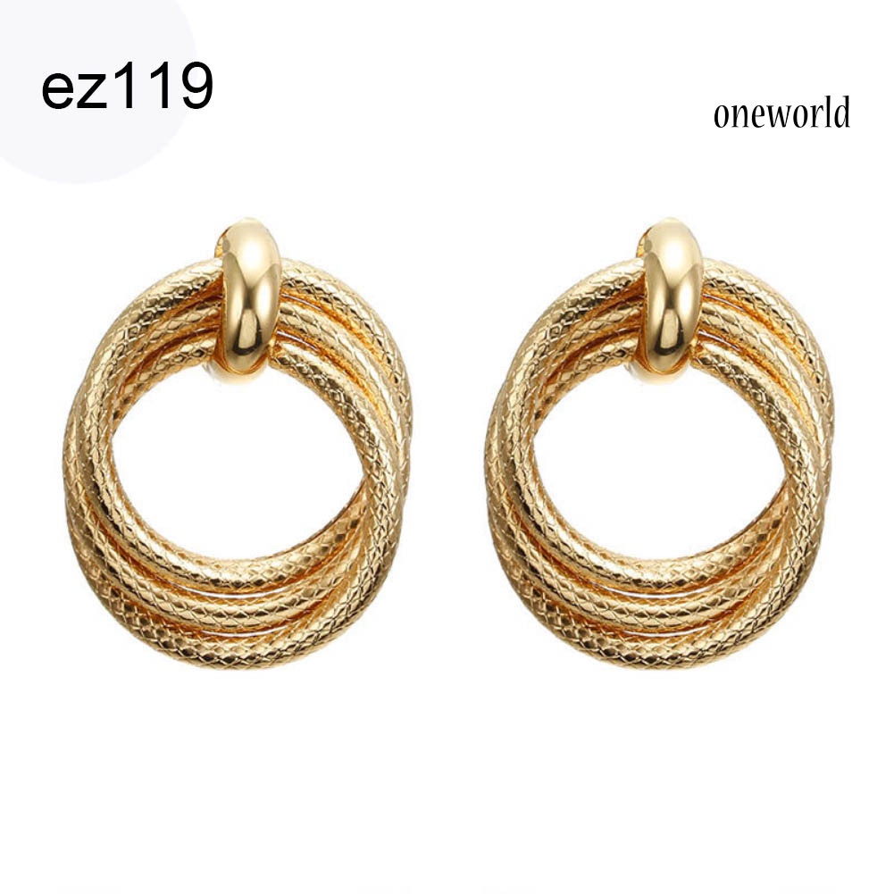 OW# Fashion Women Square Round Geometric Dangle Ear Stud Earrings Statement Jewelry