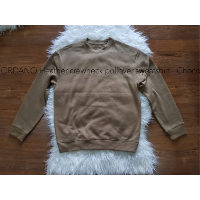 GIORDANO Heather crewneck pullover sweatshirt - Choco