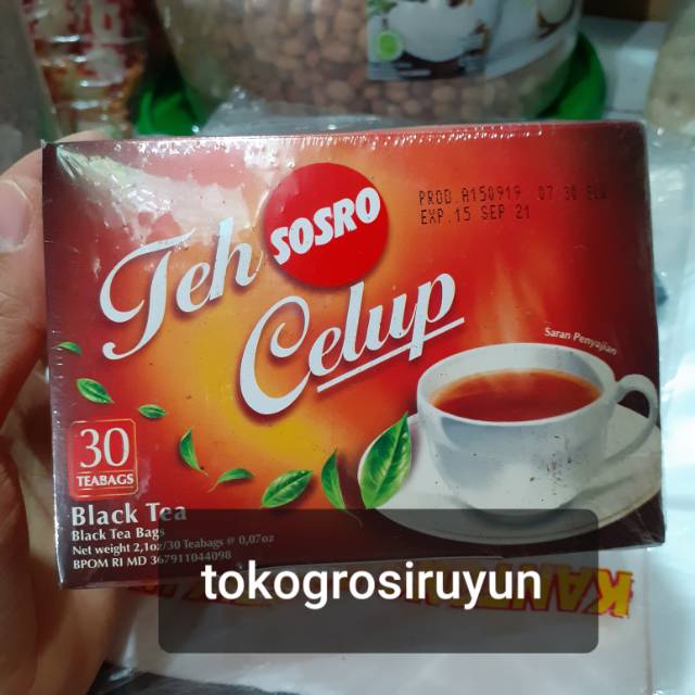 

Teh sosro celup isi 30 teh celup hitam teh asli tokogrosiruyun