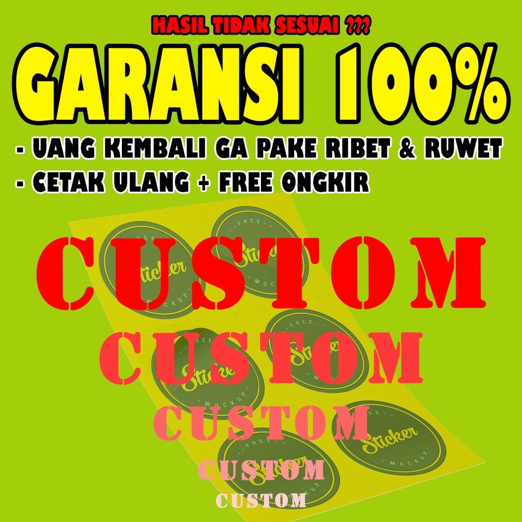 

CUSTOM STIKER BENTUK CUSTOM UKURAN BEBAS