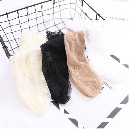 KKT-80 kaos kaki lolita TRANSPARAN RENDA socks rajut sulur import jepang korea