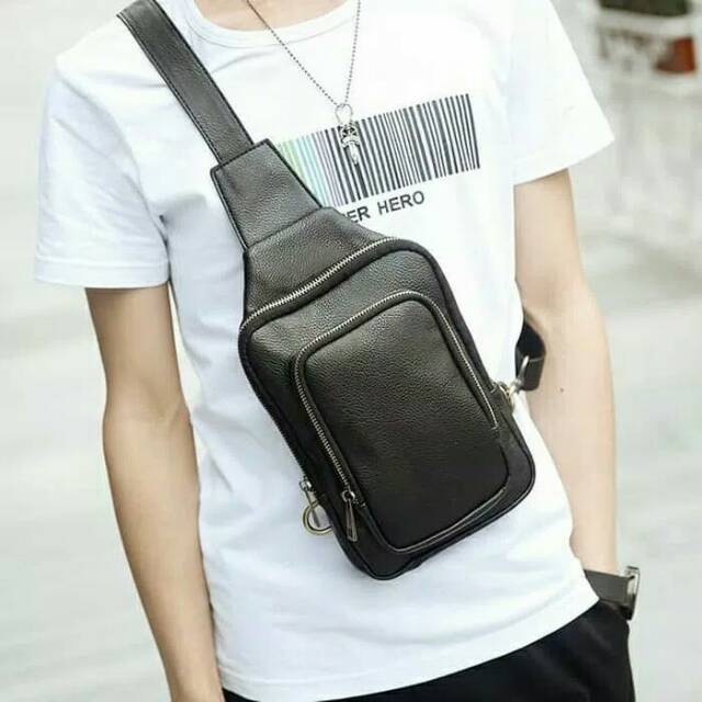 TAS SELEMPANG KULIT PRIA COWOK KOREA