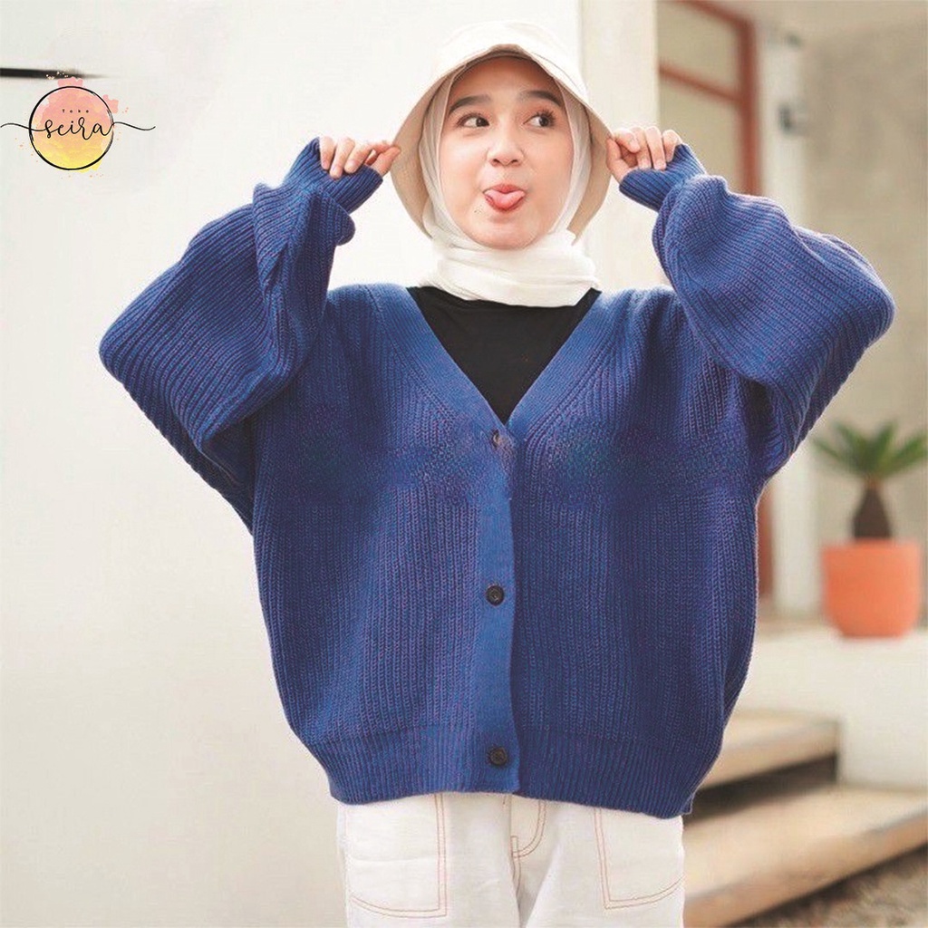 [BISA COD] Olivia Cardy Crop Tebal / Eireen Crop Cardy / Kardigan Rajut Olivia / Cardi balon-Olivia Denim
