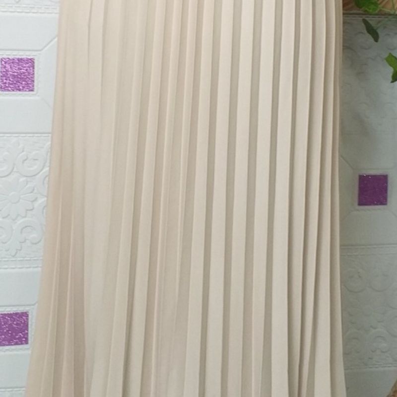 Rok Plisket Premium /Rok Panjang Rempel Besar/ Rok Plisket Premium Maxi Skirt