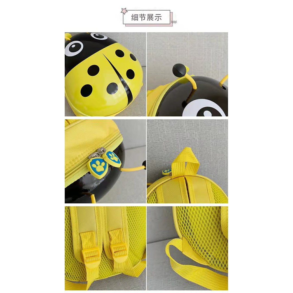 [Js18]Tas Ransel Anak Back Pack  Motif Kumbang / Lady Bug Kids Bag / Tas Cangkang Telur