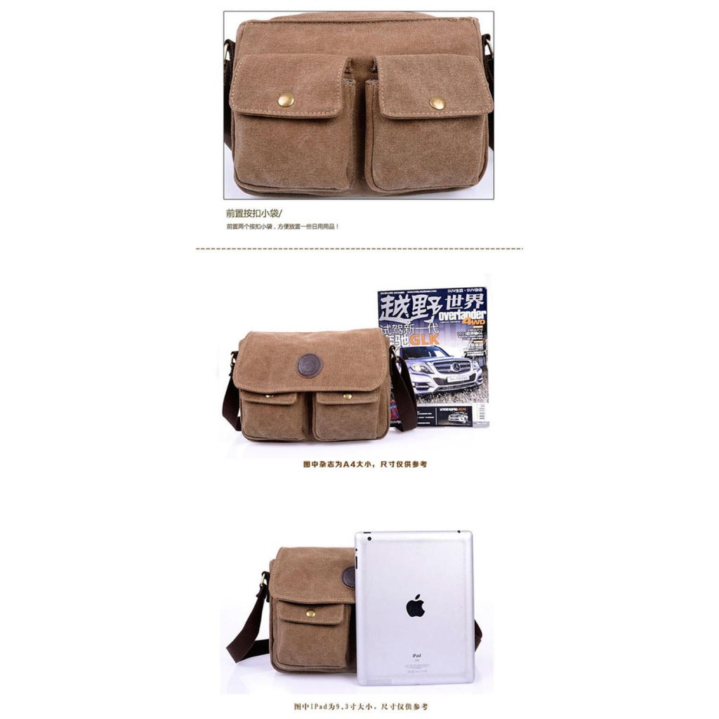 KR Tas Selempang Messenger Bag Bahan Canvas