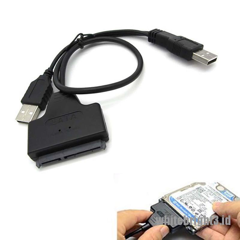 &lt; White3 &gt; Kabel Adapter USB 2.0 Ke SATA Serial ATA Untuk HDD SSD 2.5 &quot;Laptop