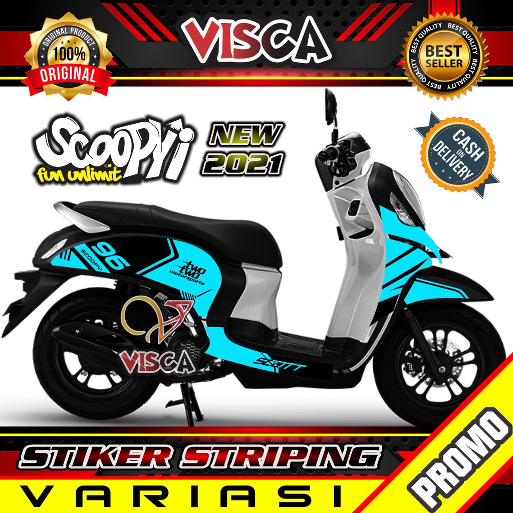 Striping Scoopy 2021 -  Sticker Striping Variasi Lis Scoopy 2021 - Striping Hologram Scoopy 2021 - R