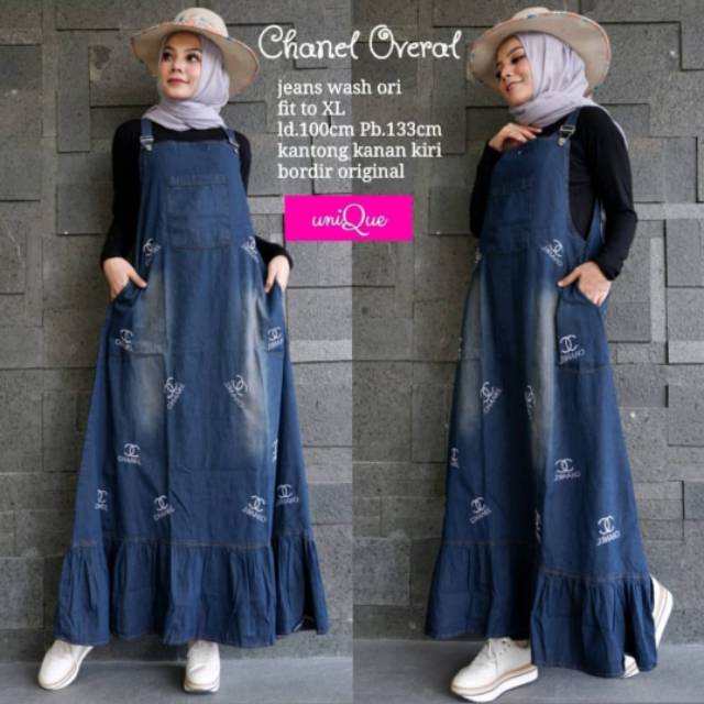 Overall Jeans Bordir //JF902