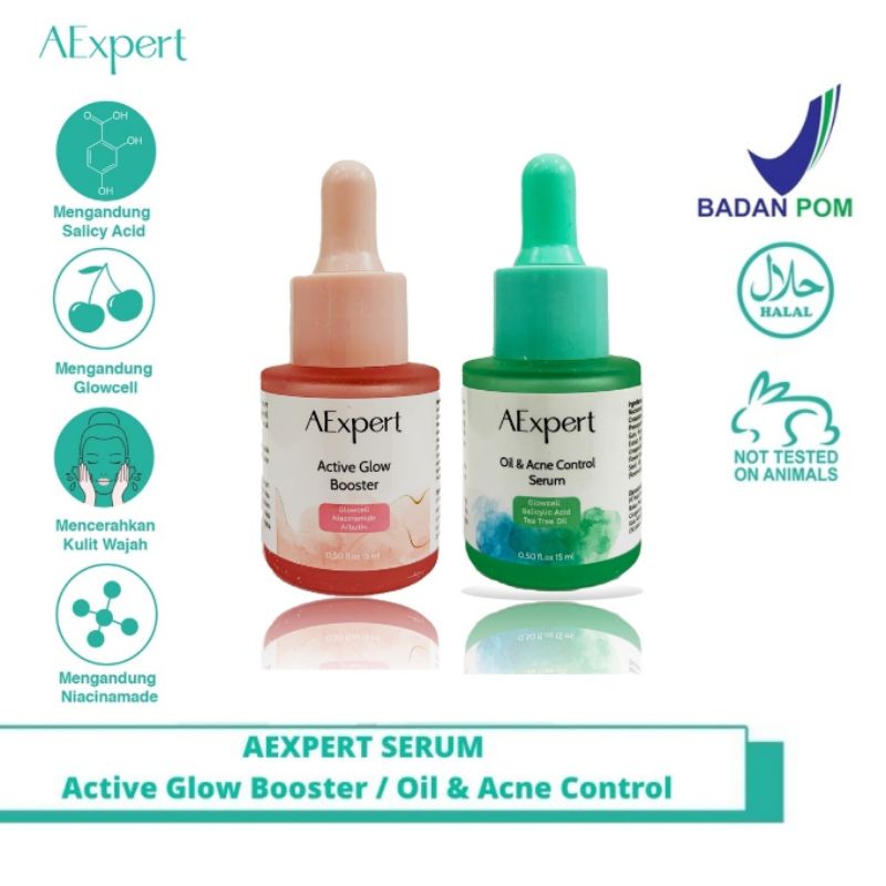 Aexpert Serum Active Glow Booster &amp; Oil Acne Control Serum by Ashanty &amp; dr Ekles